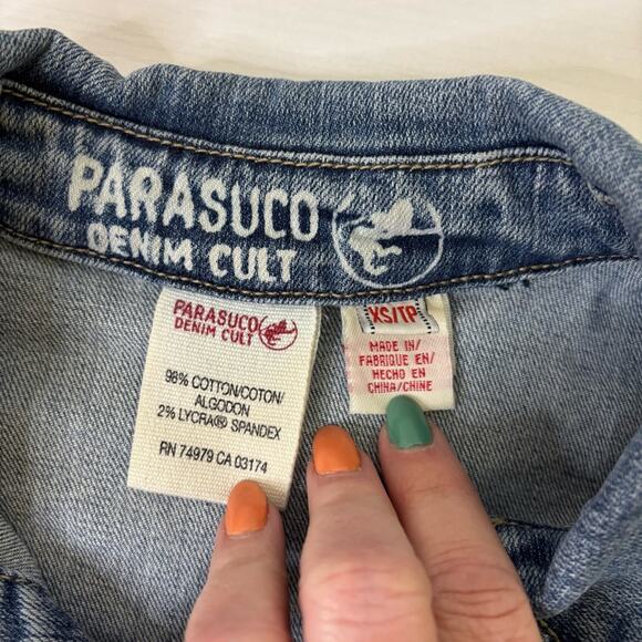 Parasuco Blue Jean Jacket Classic Cropped Design Size XS Bin3 - Picture 6 of 8